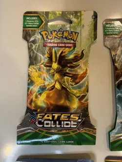 Pokemon TCG: Fates Collide Sleeved Blister Booster Pack COMPLETE ART SET-4 Packs - Image 2