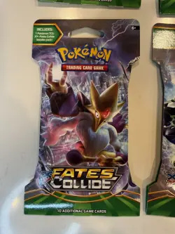 Pokemon TCG: Fates Collide Sleeved Blister Booster Pack COMPLETE ART SET-4 Packs - Image 5