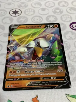 C1298 POKEMON TCG GALARIAN SIRFETCH'D V NM HOLO CARD #SWSH043 SWORD SHIELD PROMO - Image 2