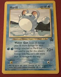 Marill Pokemon Neo Genesis # 29 Black Star Promo Card 2000 WOTC SHARP CARD LP - Image 1