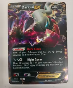 Pokemon Darkrai EX Trading Card Dark Explorers 63/108 Holo Ultra Rare TCG #Live - Image 1
