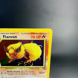 Flareon Jungle 3/64 Holo Unlimited Holo Rare MP Vintage Pokemon Card WOTC 1999 - Image 3