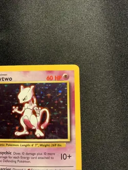 Mewtwo 10/102 Base Set Holo LP Vintage Pokemon Trading Card Unlimited Rare - Image 3