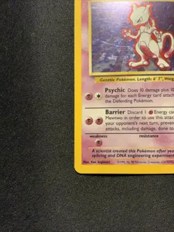 Mewtwo 10/102 Base Set Holo LP Vintage Pokemon Trading Card Unlimited Rare - Image 5