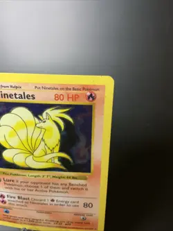 Ninetails 12/102 Shadowless Base Set Holo Vintage Pokemon Card MP Scratched WOTC - Image 3