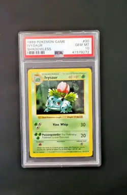 PSA 10 GEM MINT Ivysaur 30/102 SHADOWLESS Base Set Pokemon Card 640 - Image 1