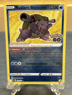 Pokemon Go TCG Radiant Blastoise Holo Rare Card Mint Condition 018/078 - Image 1
