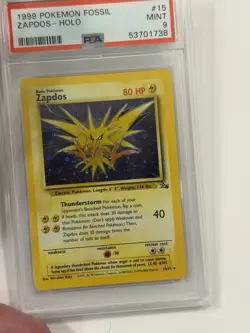 Pokemon Zapdos 15/62 Fossil Unlimited Holo Rare PSA 8 1999-2000 Cosmos Foil Card - Image 3