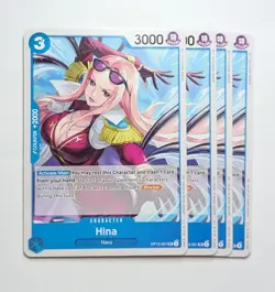4 x Hina OP12-051 One Piece TCG Card Game Playset NM - Image 1