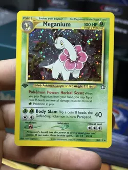 1st Edition Meganium 10/111 Neo Genesis 2000 Holo Rare WOTC Pokemon Card TCG - Image 3