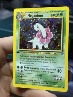 1st Edition Meganium 10/111 Neo Genesis 2000 Holo Rare WOTC Pokemon Card TCG - Image 4