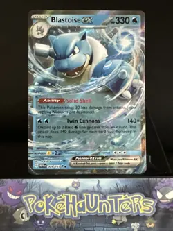 Pokemon Card Blastoise EX 009/165 MEW EN Scarlet & Violet 151 Double Rare NM - Image 1