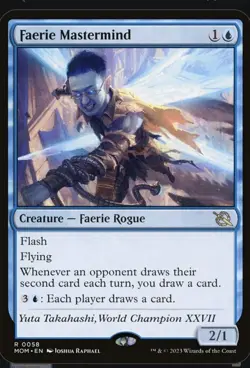 MTG Magic The Gathering Faerie Mastermind March of The Machine Rare - Image 1