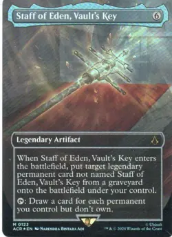 MTG: Assassin's Creed: Foil Borderless Staff of Eden, Vault's Key: LP Condition - Image 1