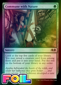 x1 Commune with Nature WOE MTG 166 FOIL COMMON M/NM 1x - Image 1