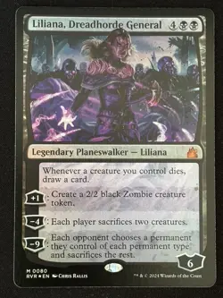 1x MTG Liliana, Dreadhorde General (Foil) - Ravnica Remastered (RVR) #80 - Magic - Image 1