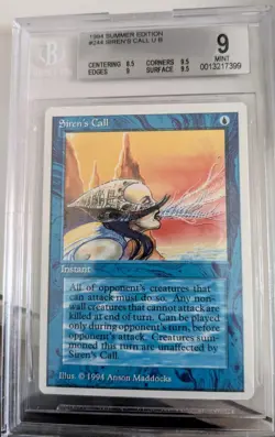 MTG 1994 Summer Edition Siren's Call Graded BGS 9 Mint - Image 1