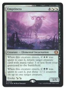 MTG Emptiness #0222 Lorwyn Eclipsed FOIL Mythic Rare NM IN HAND - Image 1