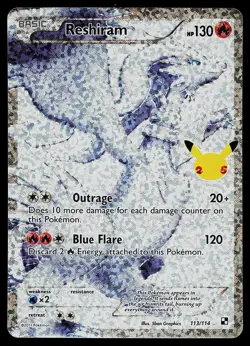 Pokemon Card - Reshiram Celebrations Classic Collection 113/114 Holo - Image 1