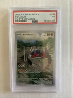 2023 POKEMON SVP EN-SV BLACK STAR PROMO #014 KORAIDON PSA 7 - Image 1