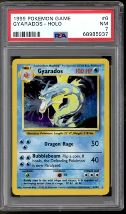 Pokemon Base Set Unlimited Gyarados 6/102 PSA 7 - Image 1