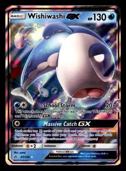 Wishiwashi GX 63/236 Holo Rare GX Cosmic Eclipse Pokemon Near Mint - Image 1