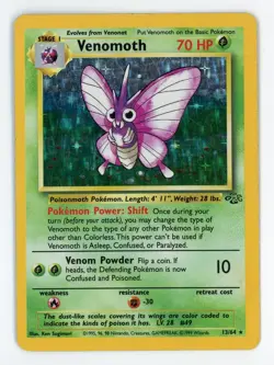 Venomoth Holo - Pokemon 1999 Jungle #13 EX-MT - Image 1
