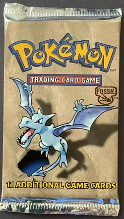 1999 Pokemon Fossil TCG Booster Pack Aerodactyl Art Factory Sealed - Image 1