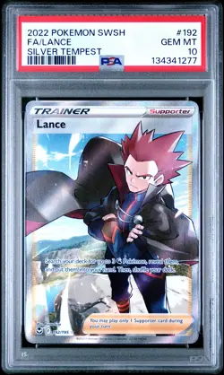 2022 POKEMON SWORD & SHIELD SILVER TEMPEST #192 FULL ART/LANCE PSA 10 - Image 1