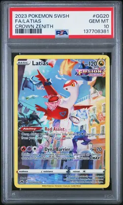 2023 POKEMON SWORD & SHIELD CROWN ZENITH #GG20 FULL ART/LATIAS PSA 10 - Image 1