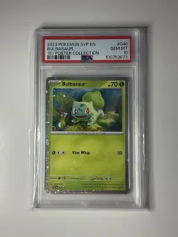Pokemon Bulbasaur Cosmos Holo 46 Black Star Promo 151 Poster Collection PSA 10 - Image 1