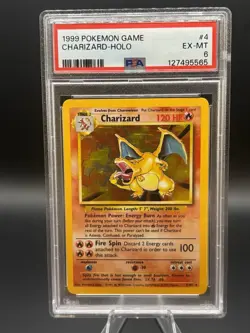 1999 Pokemon TCG Charizard Holo Rare Base Set 4/102 PSA 6 English - Image 1