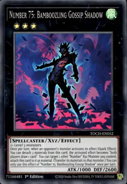 Number 75: Bamboozling Gossip Shadow 1st Ed Super Rare TOCH-EN052 Yu-Gi-Oh! - Image 1