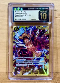 ONE PIECE Monkey.D.Luffy (118) OP10-118 Royal Blood Foil CGC 10 PRISTINE - Image 1