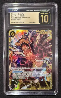 ONE PIECE Monkey.D.Luffy (118) OP10-118 Royal Blood Foil CGC 10 PRISTINE - Image 3