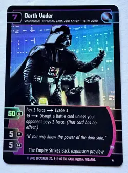 2002 Star Wars TCG WOTC Darth Vader (G) Foil Preview Promo Card - Image 1