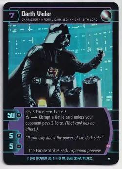 2002 Star Wars TCG WOTC Darth Vader (G) Foil Preview Promo Card - Image 2