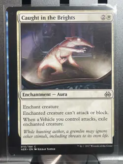 Mtg Magic Aether Caught In The Brights Miscut Misprint Error Card - Image 1