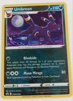 Pokemon Umbreon Promo Trading Card SWSH 129 Holo TCG Collectable #Live - Image 1