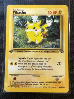 Pikachu 60/64 - Jungle Regular 1st Edition Pokemon TCG Card WOTC NM - Image 1