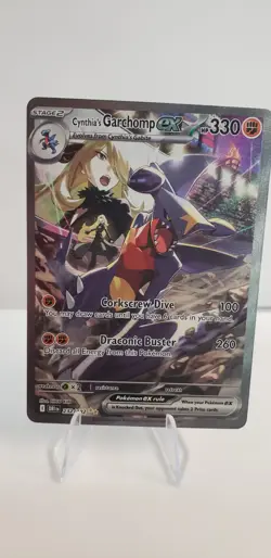 Pokemon TCG Cynthia's Garchomp EX Holo Card 232/182 Sv10: Destined Rivals NM - Image 1