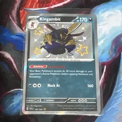 Pokemon Card Kingambit 187/091 Paldean Fates Shiny Rare Near Mint - Image 1