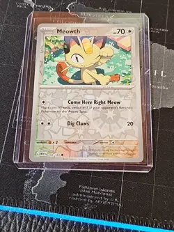 Meowth 052/165 Reverse Holo Scarlet & Violet 151 Pokemon Card Common NM-Mint - Image 1