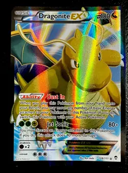 Dragonite EX #108 LP+ 2014 Pokemon Card XY Furious Fists Light Play - Image 1