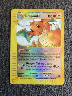 Pokemon TCG Dragonite Expedition Base Set 9/165 Reverse Holo Vintage Card 2002 - Image 1