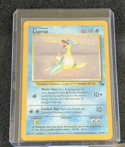 Lapras Holo 10/62 Fossil Set Vintage Pokemon Card WOTC - Image 1