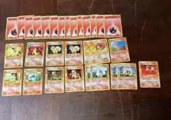 Lot Of 30 Japanese Pokemon Pocket Monsters ‘Fire’ Trading Cards - Image 1