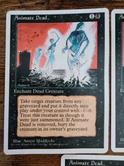 1x MTG Animate Dead ⭐Un-played NM SLIGHT WARP ⭐12 HQ PICS 4th Magic ⭐3 Available - Image 3