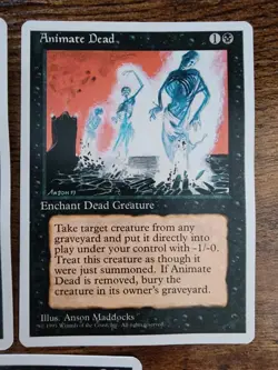 1x MTG Animate Dead ⭐Un-played NM SLIGHT WARP ⭐12 HQ PICS 4th Magic ⭐3 Available - Image 4