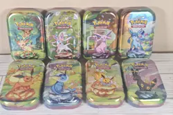 Pokemon Prismatic Evolutions Opened Mini Tins Empty No Packs, Set Of 8 - Image 1